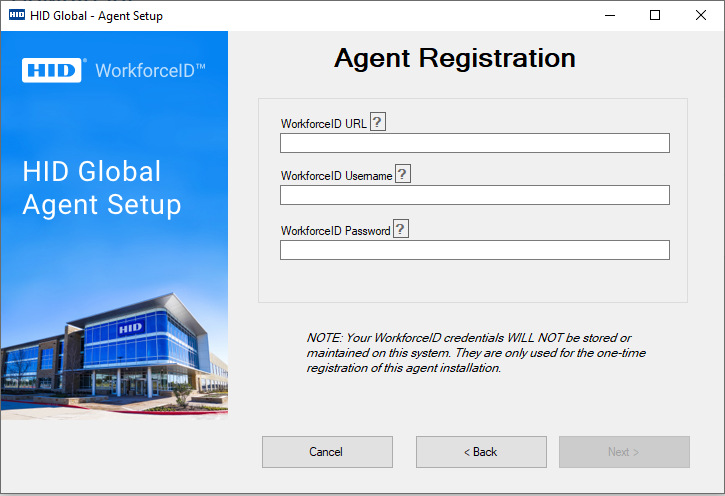 Provide URL and credential details